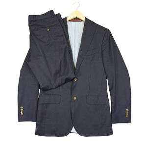 Suitsupply Suit Mens 34 Navy Blue Pinstripe Sevilla Pure Wool Super 2 Piece 44
